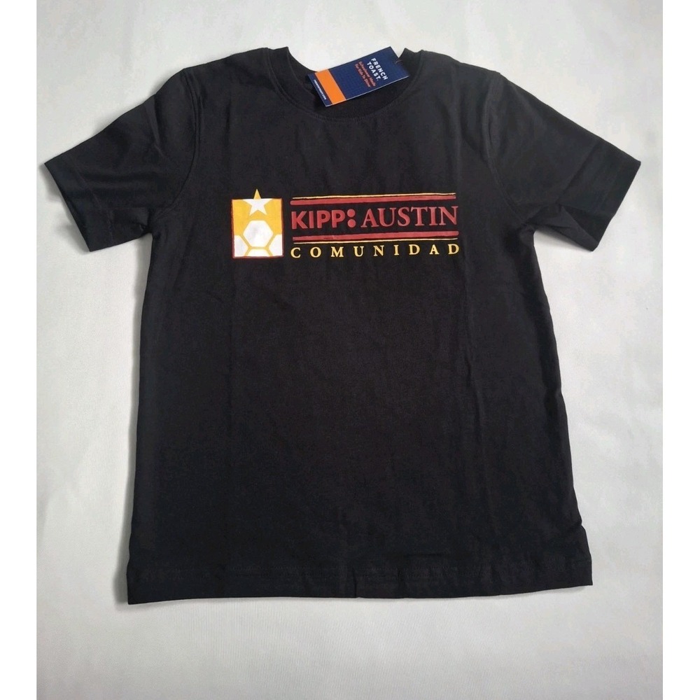 French Toast Austin Comunidad Basic Crew Neck Tee Black Kids Size M 8